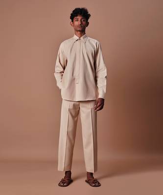 Beige ankle pants 1