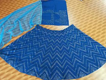 Blue Faux Georgette Embroidered Semi Stitched Lehenga Choli With Dupatta 8