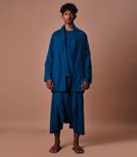 Teal blue shawl collar jacket