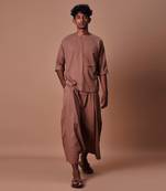 Brown easy fit harem pants