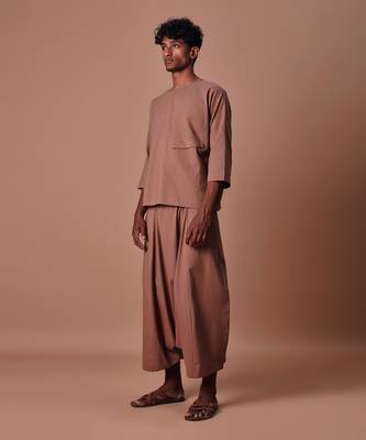 Brown easy fit harem pants 2