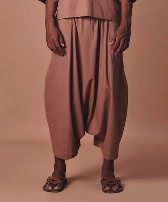 Brown easy fit harem pants 3
