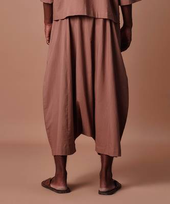 Brown easy fit harem pants 4