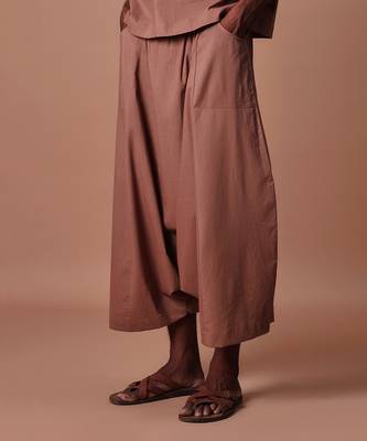 Brown easy fit harem pants 5
