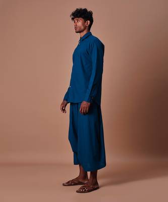 Teal blue easy fit harem pants 2