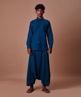 Teal blue easy fit harem pants 3