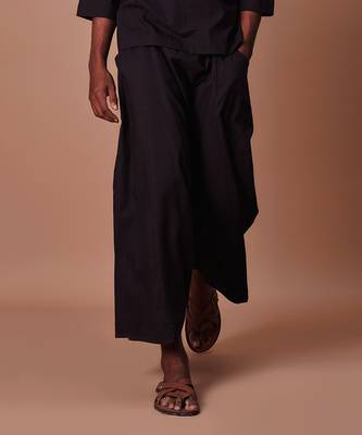 Black easy fit harem pants 1