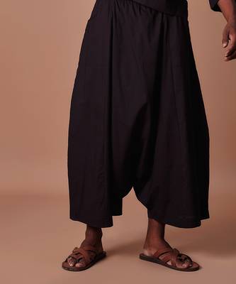 Black easy fit harem pants 4