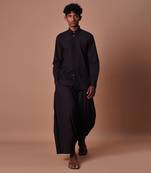 Black double buttoned shirt set