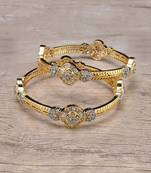 Gold Plated Designer American Diamond Bangles BD610