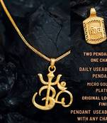 gold plated unisex lord shiva name pendant with chain for men women boys girls
