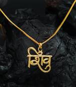 gold plated unisex lord shiva pendant for men women boys girls