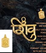 comboof two gold plated pendant with single chain for men women boys girls