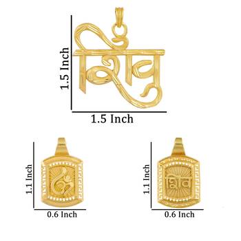 comboof two gold plated pendant with single chain for men women boys girls 3