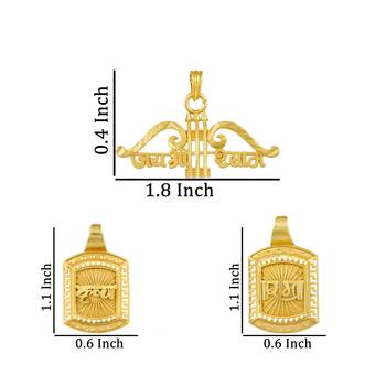 comboof two gold plated pendant with single chain for men women boys girls 3