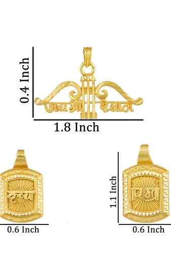 comboof two gold plated pendant with single chain for men women boys girls