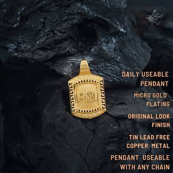 comboof two gold plated pendant with single chain for men women boys girls 5