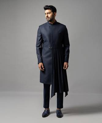 Midnight navy achkan set 1
