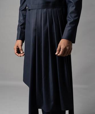 Midnight navy achkan set 3