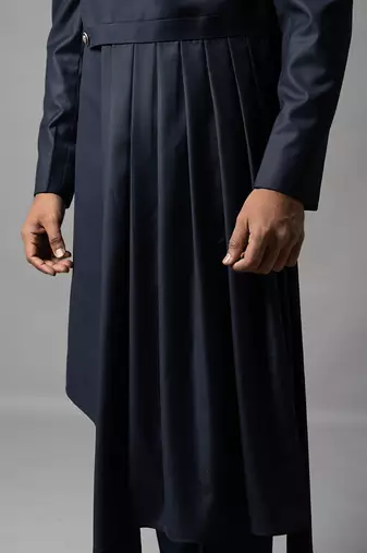 Midnight navy achkan set