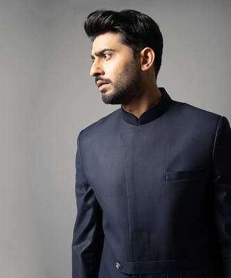 Midnight navy achkan set 4