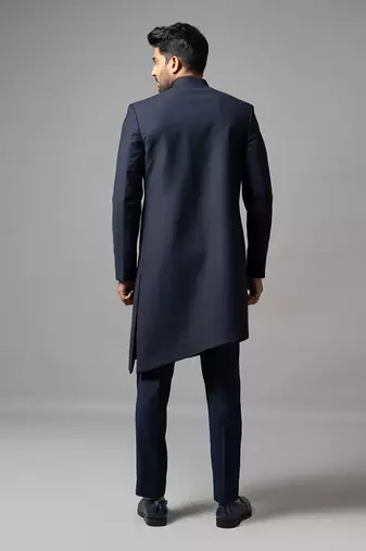 Onyx blue classic achkan set