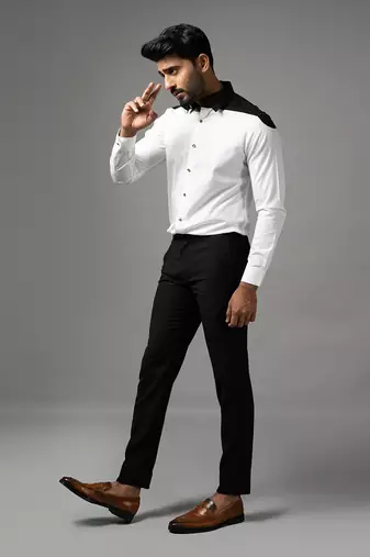 Black and white cotton shirt