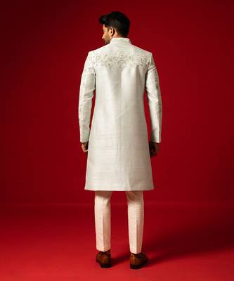 Mystic blue minimal sherwani set 2