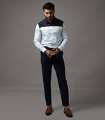 Blue and white cotton shirt