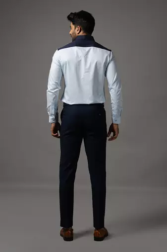 Blue and white cotton shirt