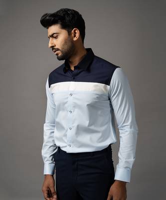 Blue and white cotton shirt 3