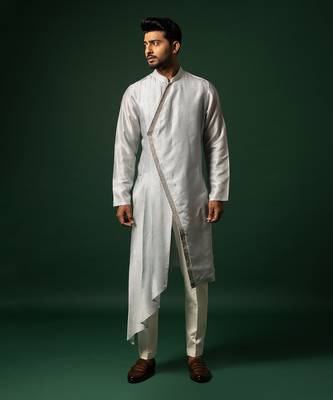 Sky blue drape kurta set 1