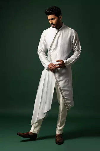 Sky blue drape kurta set