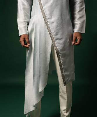 Sky blue drape kurta set 4