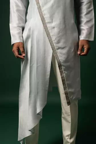 Sky blue drape kurta set