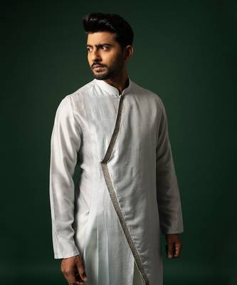 Sky blue drape kurta set 5