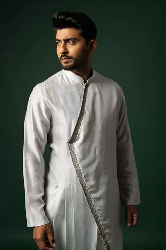 Sky blue drape kurta set