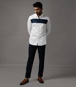 White and blue cotton shirt