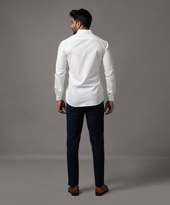 White and blue cotton shirt 2
