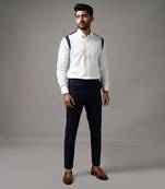 White and blue cotton shirt