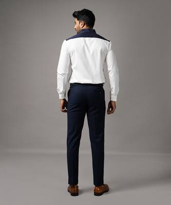 White and blue cotton shirt 2