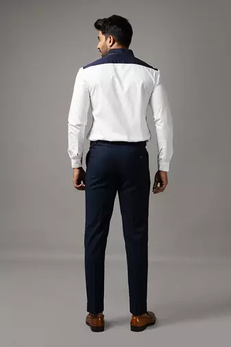 White and blue cotton shirt