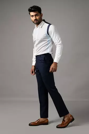White and blue cotton shirt