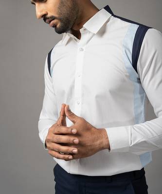 White and blue cotton shirt 5