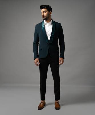 Green tape lapel tuxedo 1