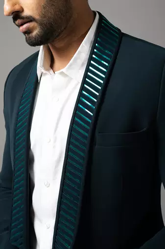 Green tape lapel tuxedo