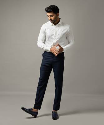 White cross pleated shirt 1