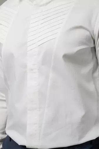 White cross pleated shirt