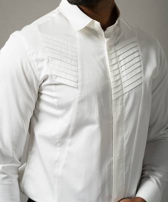 White cross pleated shirt 5