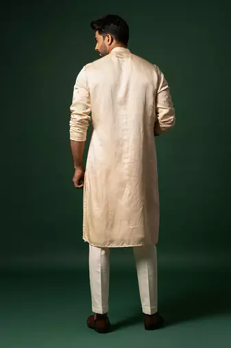 Pink mirror work kurta set